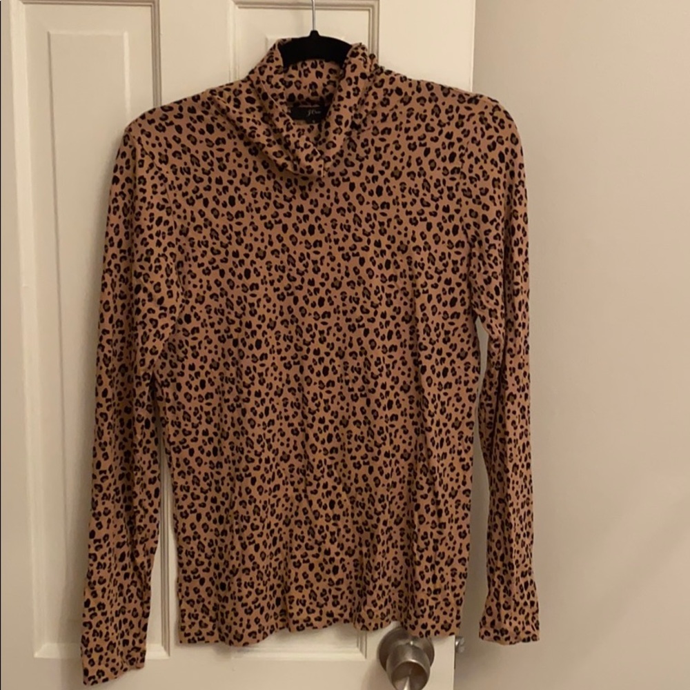 J Crew Cheetah Printed Turtleneck